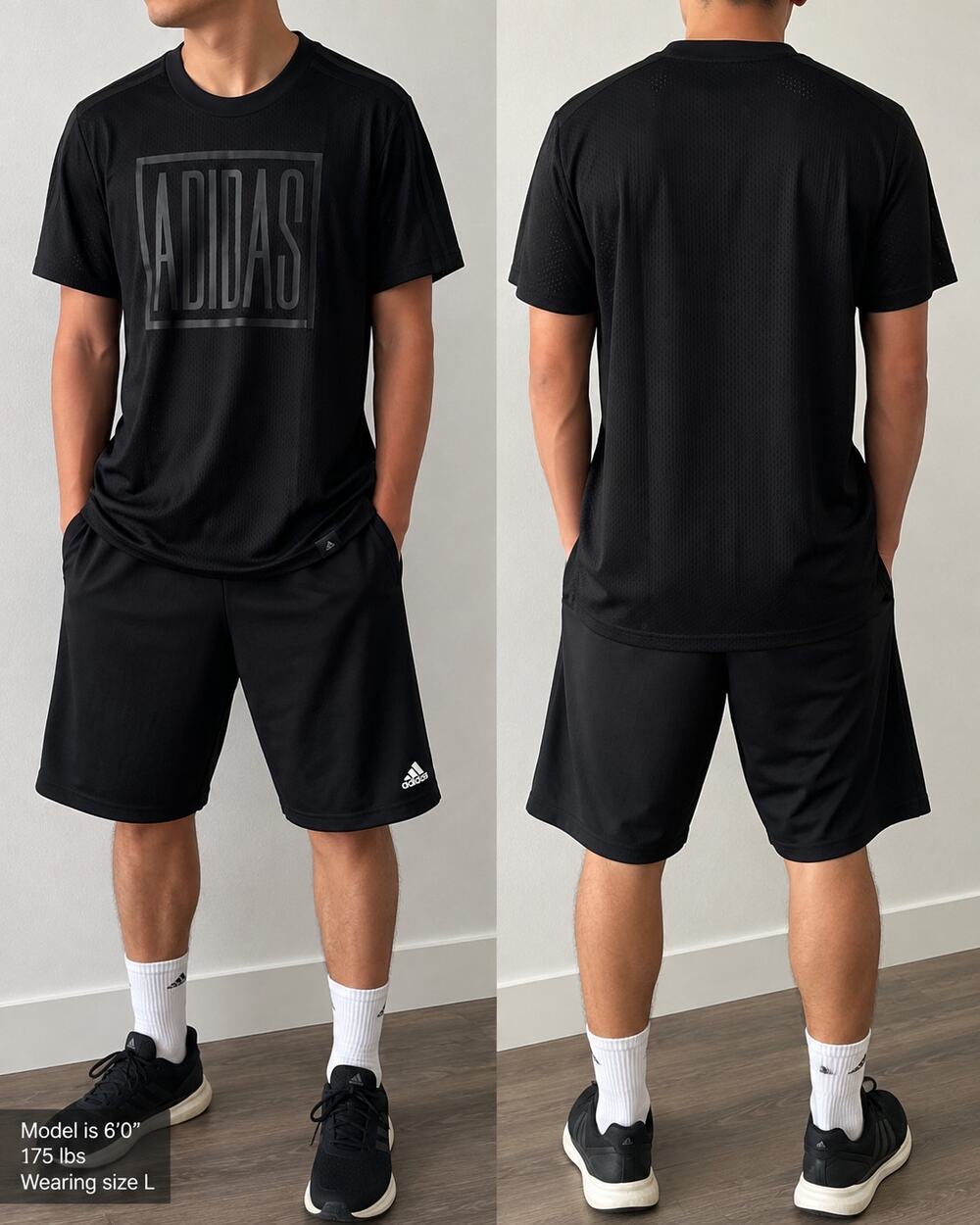 idas Men’s Black Mesh Graphic T-Shirt Size L Athletic Performance Tee